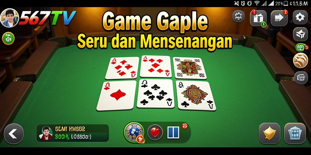 Tampilan gameplay Gaple yang menarik dan interaktif dalam 567TV.