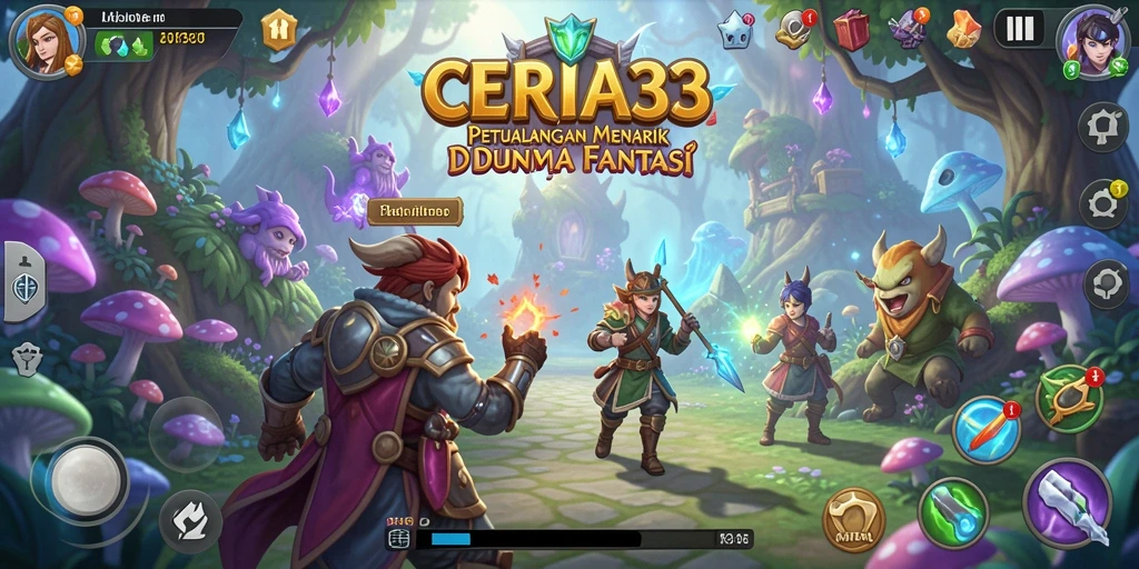 Tangkapan layar gameplay CERIA33 yang menunjukkan petualangan seru di dunia fantasi.