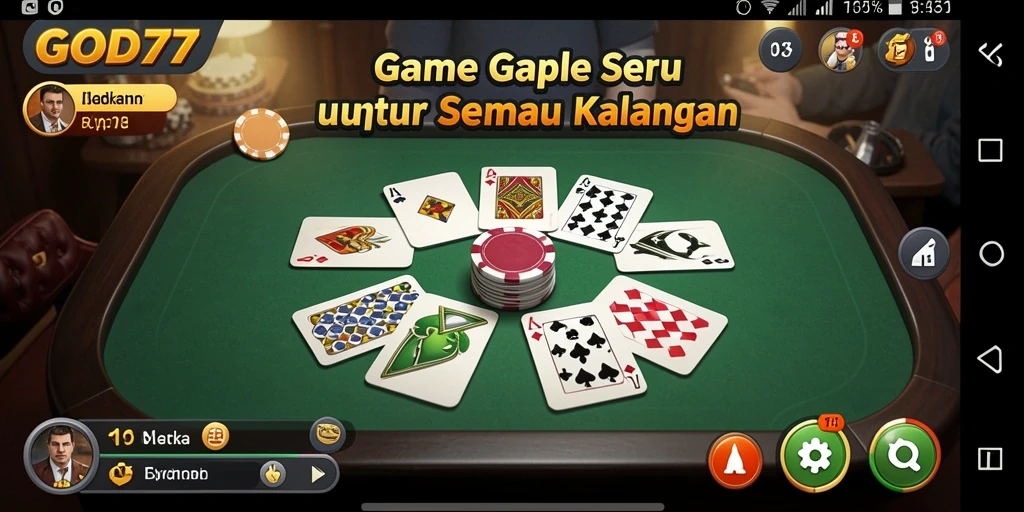 Tampilan gameplay seru dari Gaple di GOD77.